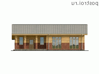 Y-171-2P проект одноэтажного дома из пеноблоков размером 15 на 18 - вид спереди