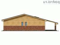 Y-171-2P проект одноэтажного дома из пеноблоков размером 15 на 18 - вид слева