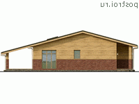 Y-171-2P проект одноэтажного дома из пеноблоков размером 15 на 18 - вид справа