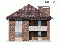 Y-172-1K проект двухэтажного дома из кирпича размером 11 на 13 - вид спереди