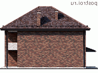 Y-172-1K проект двухэтажного дома из кирпича размером 11 на 13 - вид слева