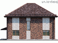 Y-172-1K проект двухэтажного дома из кирпича размером 11 на 13 - вид справа