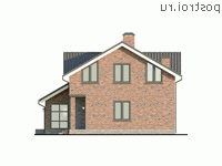 Y-173-1P проект двухэтажного дома из пеноблоков с гаражом размером 16 на 11 - вид слева