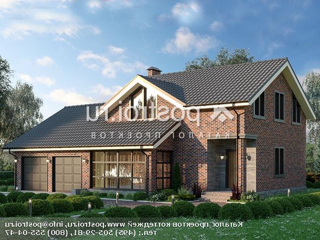 Y-173-1P проект двухэтажного дома из пеноблоков с гаражом размером 16 на 11