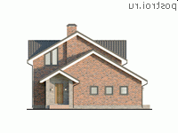 Y-173-1P проект двухэтажного дома из пеноблоков с гаражом размером 16 на 11 - вид справа