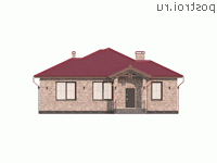 Y-175-2P проект одноэтажного дома из пеноблоков размером 15 на 24 - вид спереди