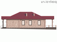 Y-175-2P проект одноэтажного дома из пеноблоков размером 15 на 24 - вид слева