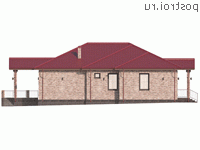 Y-175-2P проект одноэтажного дома из пеноблоков размером 15 на 24 - вид справа