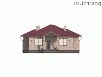 Y-175-2P проект одноэтажного дома из пеноблоков размером 15 на 24 - вид сзади