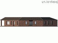Y-178-1K проект одноэтажного дома из кирпича размером 30 на 19 - вид спереди