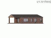 Y-178-1K проект одноэтажного дома из кирпича размером 30 на 19 - вид справа