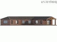 Y-178-1K проект одноэтажного дома из кирпича размером 30 на 19 - вид сзади