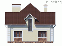 Y-189-1P проект двухэтажного дома из пеноблоков размером 11 на 11 - вид сзади