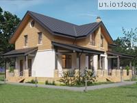 Y-199-1P проект двухэтажного коттеджа из пенобетона размером 12 на 15