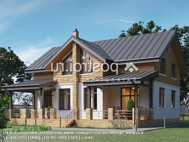 Y-199-1P проект двухэтажного коттеджа из пенобетона размером 12 на 15