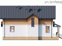 Y-199-1P проект двухэтажного коттеджа из пенобетона размером 12 на 15 - вид справа