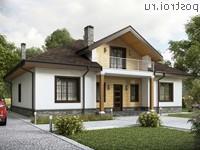 Y-205-1P проект одноэтажного дома из пенобетона с мансардой размером 15 на 13