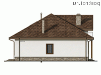 Y-205-1P проект одноэтажного дома из пенобетона с мансардой размером 15 на 13 - вид справа