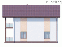 Y-206-1P проект двухэтажного дома из пенобетона размером 11 на 13 - вид слева