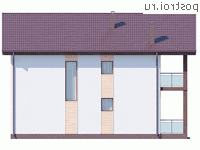 Y-206-1P проект двухэтажного дома из пенобетона размером 11 на 13 - вид справа
