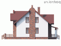 Y-211-1P проект двухэтажного дома из пенобетона размером 13 на 11 - вид справа Y-211-1P проект двухэтажного дома из пенобетона размером 13 на 11 - вид справа