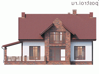 Y-211-1P проект двухэтажного дома из пенобетона размером 13 на 11 - вид сзади Y-211-1P проект двухэтажного дома из пенобетона размером 13 на 11 - вид сзади