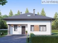 Y-212-1P проект одноэтажного дома из пенобетона с мансардой размером 12 на 11