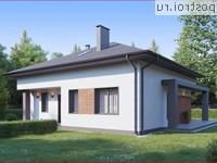 Y-212-1P проект одноэтажного дома из пенобетона с мансардой размером 12 на 11