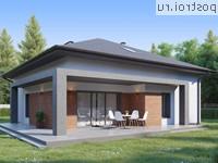 Y-212-1P проект одноэтажного дома из пенобетона с мансардой размером 12 на 11