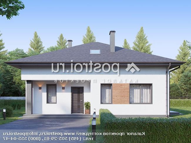 Y-212-1P проект одноэтажного дома из пенобетона с мансардой размером 12 на 11