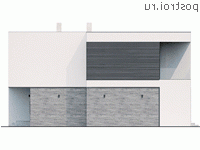 Y-213-1P проект двухэтажного дома из пенобетона размером 14 на 16 - вид слева