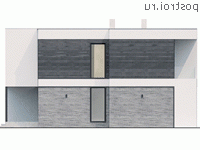 Y-213-1P проект двухэтажного дома из пенобетона размером 14 на 16 - вид справа