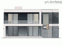 Y-213-1P проект двухэтажного дома из пенобетона размером 14 на 16 - вид сзади