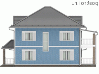 Y-215-1P проект двухэтажного коттеджа из газобетона с гаражом размером 14 на 11 - вид слева