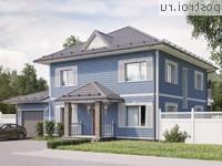 Y-215-1P проект двухэтажного коттеджа из газобетона с гаражом размером 14 на 11