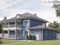 Y-215-1P проект двухэтажного коттеджа из газобетона с гаражом размером 14 на 11