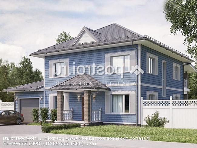 Y-215-1P проект двухэтажного коттеджа из газобетона с гаражом размером 14 на 11