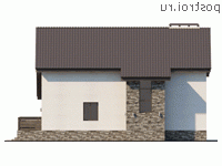 Y-217-1P проект двухэтажного дома из пенобетона размером 16 на 15 - вид слева