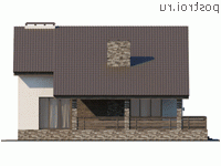 Y-217-1P проект двухэтажного дома из пенобетона размером 16 на 15 - вид справа