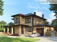 Y-219-1P проект двухэтажного дома из пенобетона с гаражом размером 15 на 13