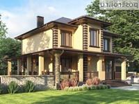 Y-219-1P проект двухэтажного дома из пенобетона с гаражом размером 15 на 13