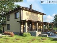 Y-219-1P проект двухэтажного дома из пенобетона с гаражом размером 15 на 13