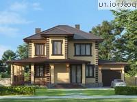 Y-219-1P проект двухэтажного дома из пенобетона с гаражом размером 15 на 13