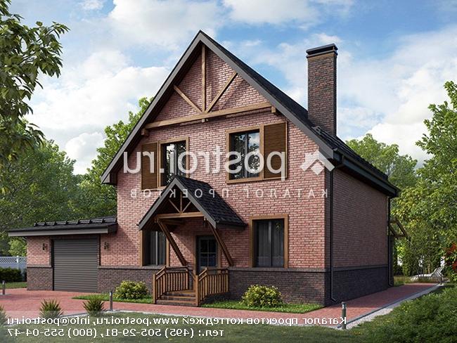 Y-223-1P проект двухэтажного коттеджа из газобетона с гаражом размером 15 на 13