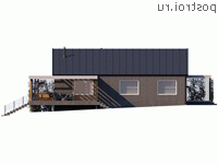 Y-227-1P проект одноэтажного коттеджа из газобетона размером 16 на 21  - вид слева