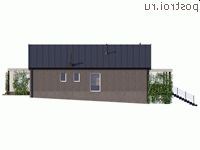 Y-227-1P проект одноэтажного коттеджа из газобетона размером 16 на 21  - вид справа