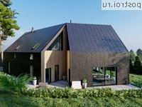 Y-234-1P проект одноэтажного дома из газобетона с мансардой размером 23 на 14 