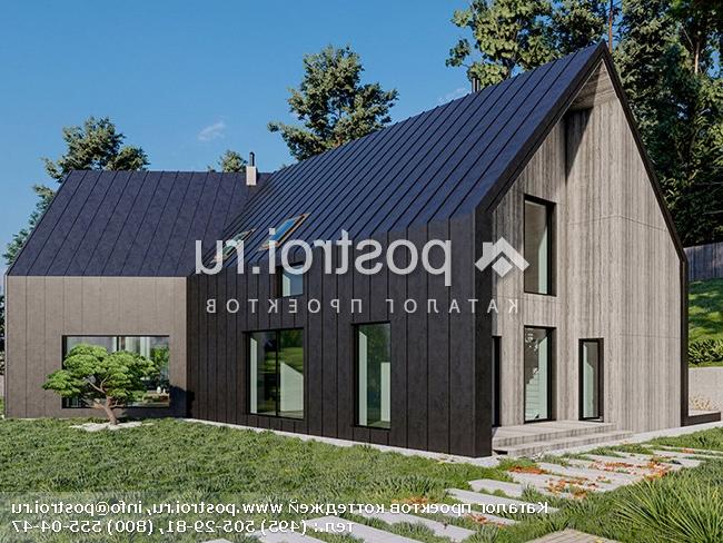 Y-234-1P проект одноэтажного дома из газобетона с мансардой размером 23 на 14 