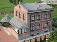 Y-245-1M проект двухэтажного монолитного дома с цоколем размером 12 на 15