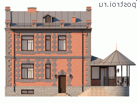 Y-245-1M проект двухэтажного монолитного дома с цоколем размером 12 на 15 - вид справа